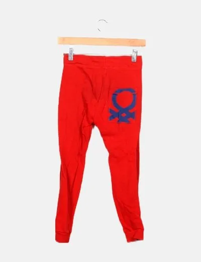 Benetton Pantalón chándal rojo