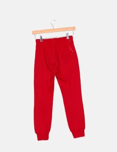 Benetton Pantalón jogger rojo