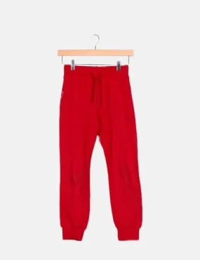 Benetton Pantalón jogger rojo