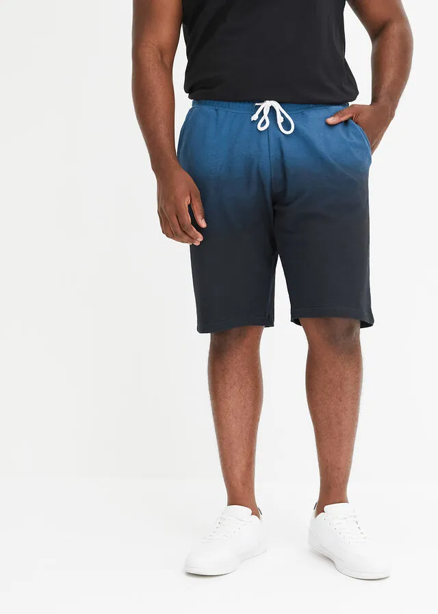 Bermudas de chándal con degradado de color Petróleo azul/negro estampado