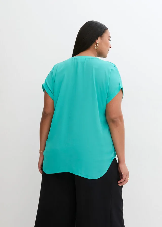 Blusa de georgette arcilla