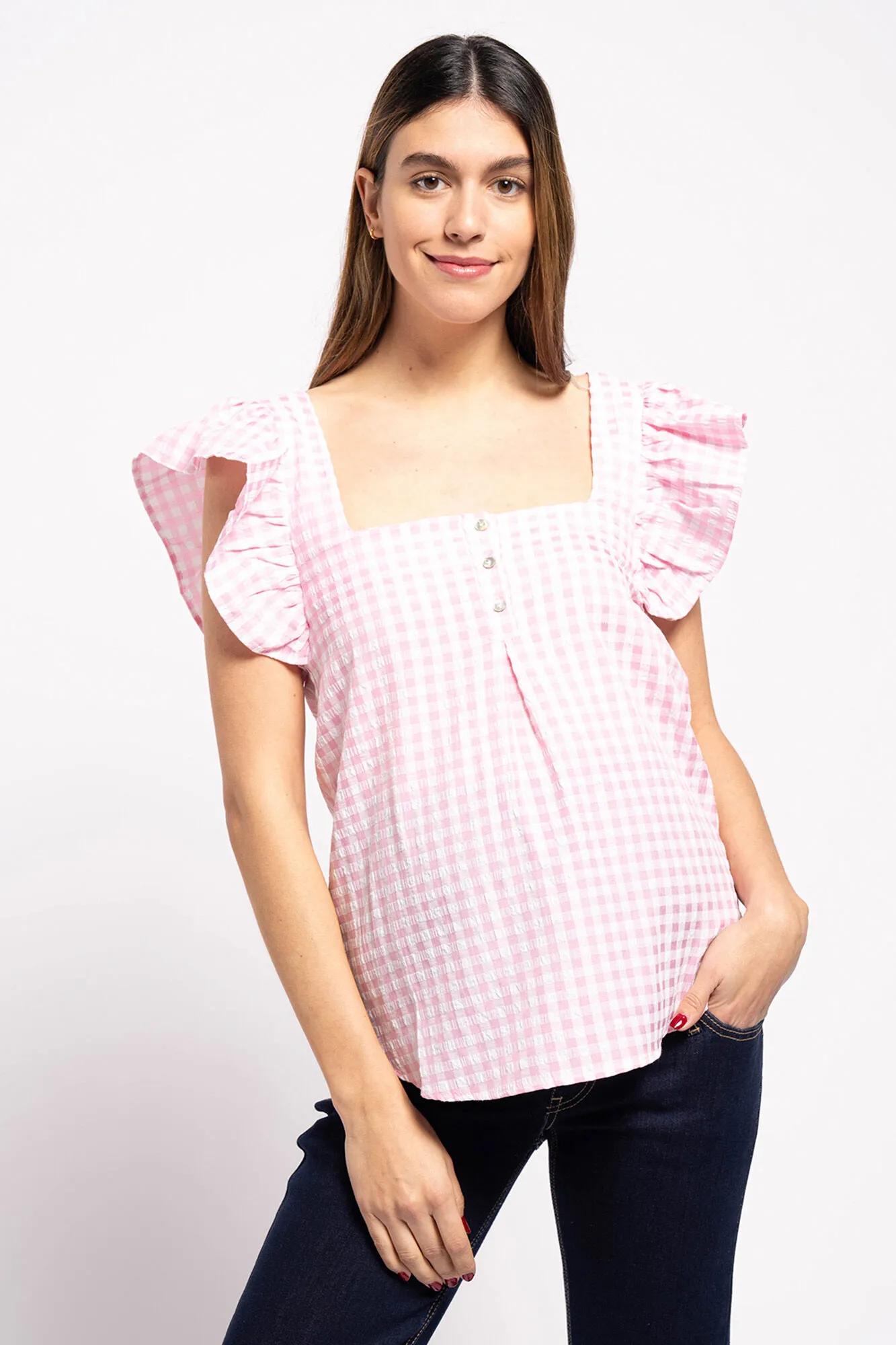 Blusa premamá cuadros vichy