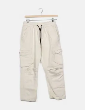 Boohoo Pantalón cargo blanco