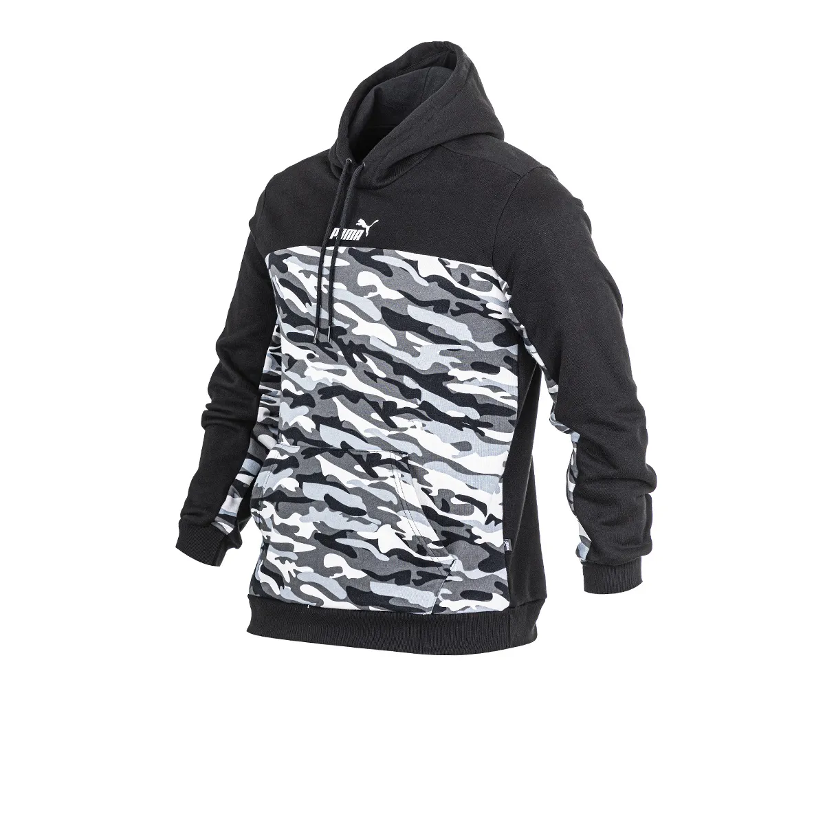 Buzo Con Capucha Puma Essentials Block Camo Negro