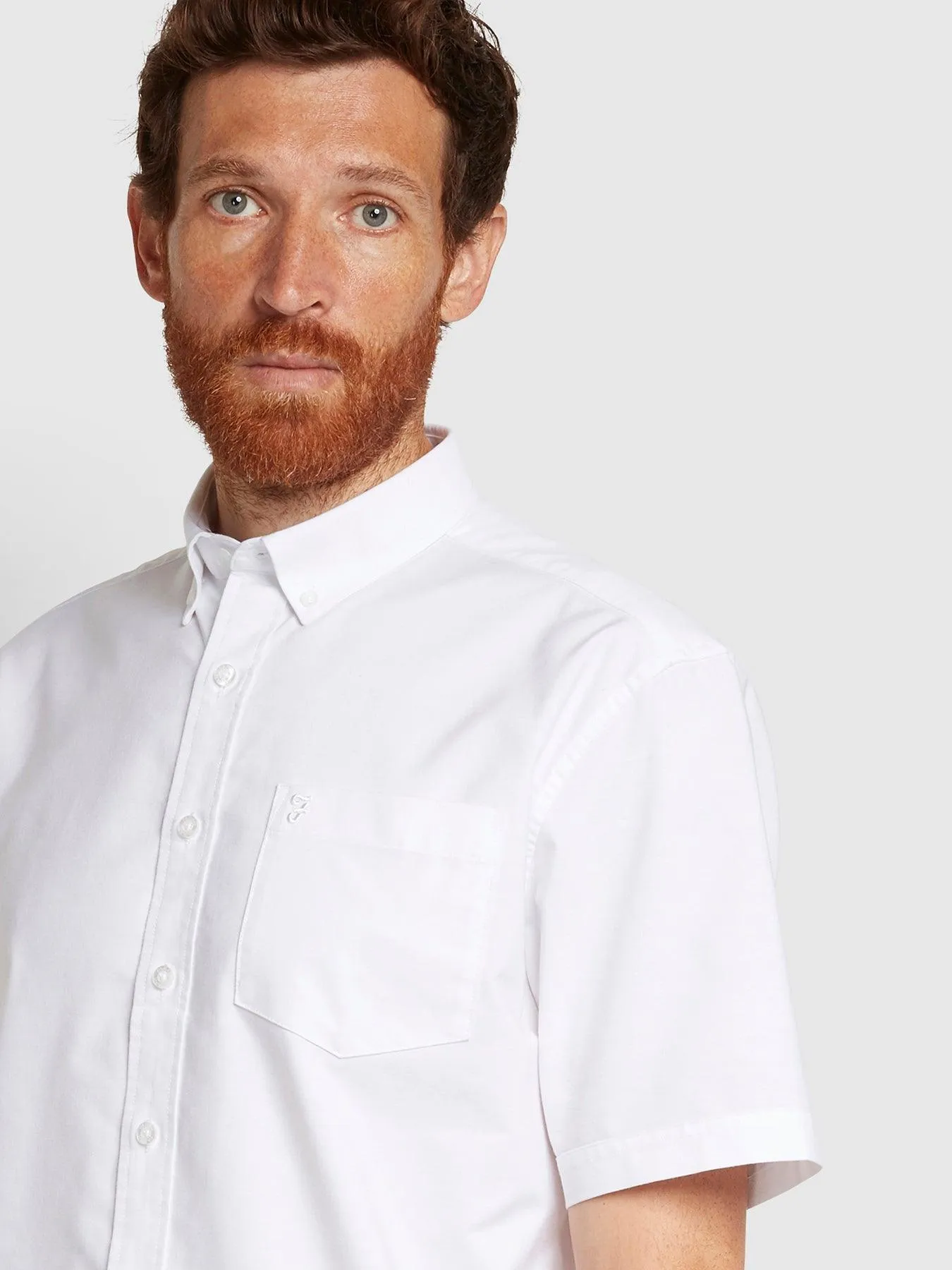 Camisa Oxford Manga Corta Drayton Blanca