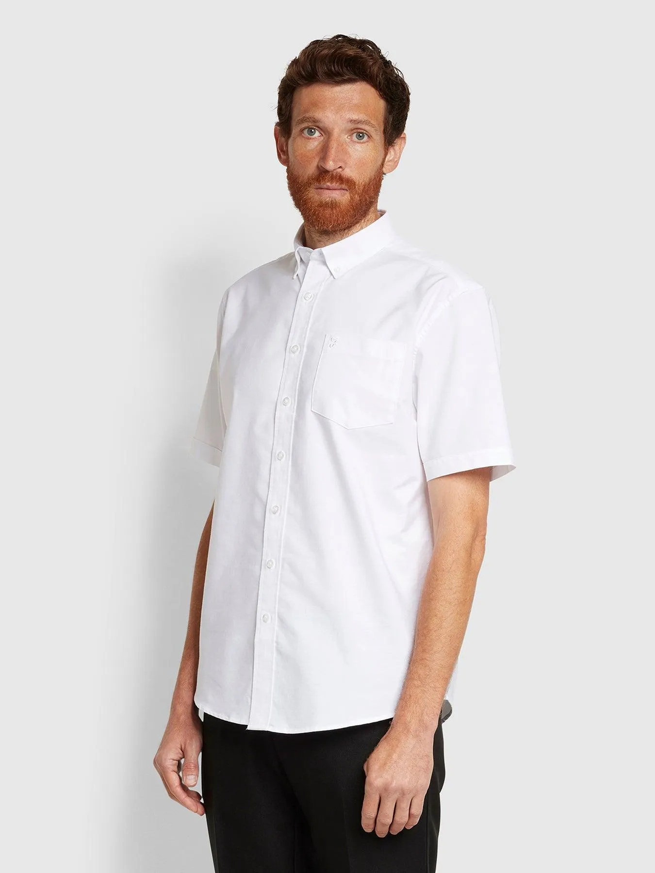 Camisa Oxford Manga Corta Drayton Blanca