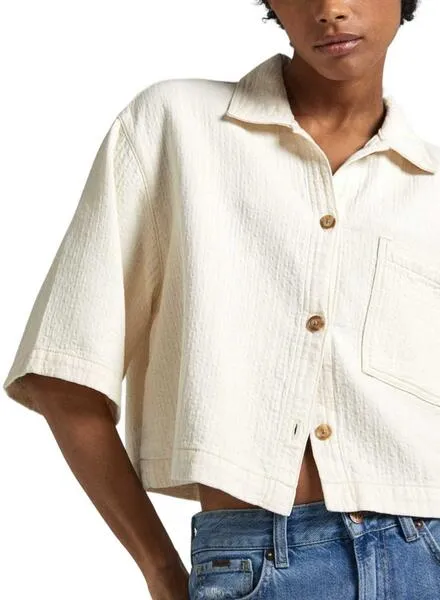 Camisa Pepe Jeans Elle Beige Para Mujer