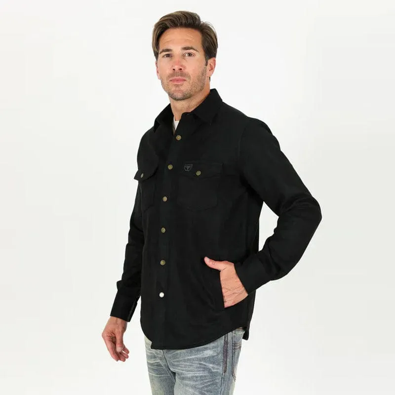 Camisa Platini Faux Suede Negra