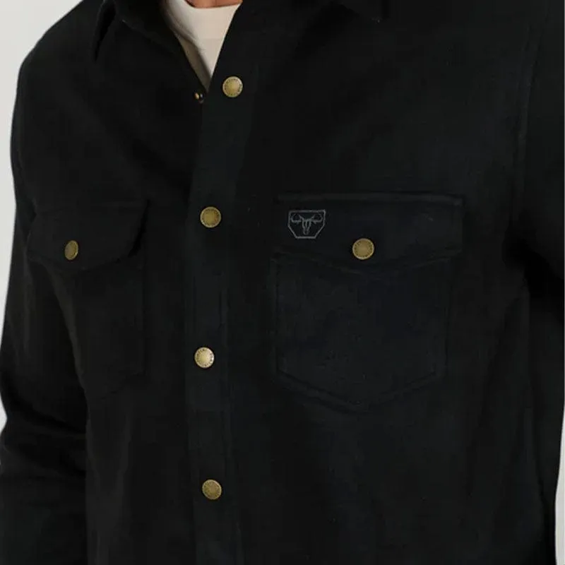 Camisa Platini Faux Suede Negra