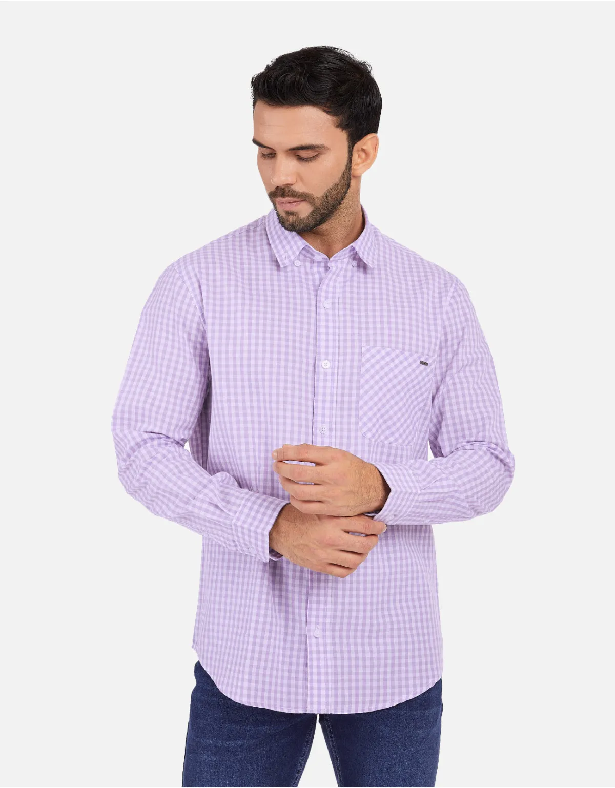 Camisa regular fit lila