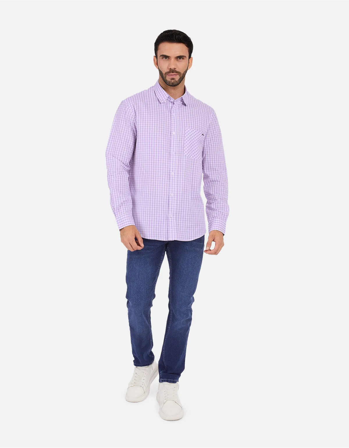 Camisa regular fit lila