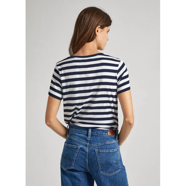 CAMISETA FIT REGULAR A RAYAS MUJER PEPE JEANS