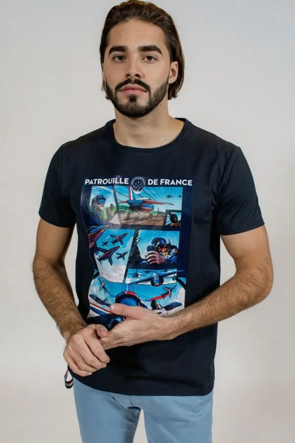 Camiseta Hombre Patrouille De France Sky Trim Dark Navy