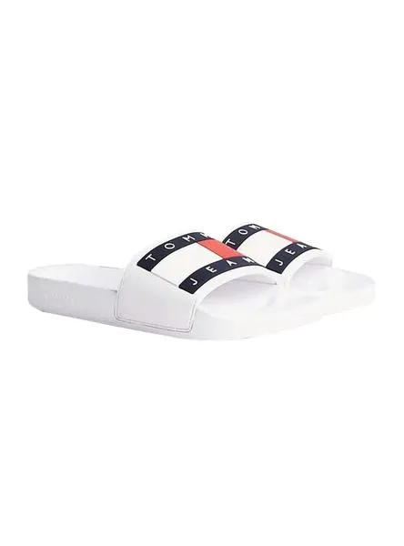 chanclas tommy jeans flag blanco para hombre