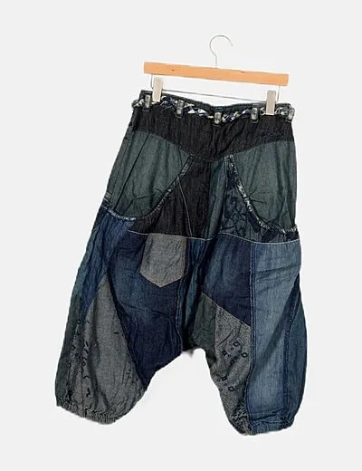 Diesel Pantalón vaquero tiro bajo combinado cuadros