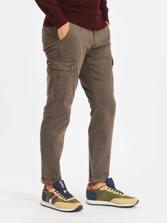 Frankie Malone Pantalón de hombre slim fit con grandes bolsillos