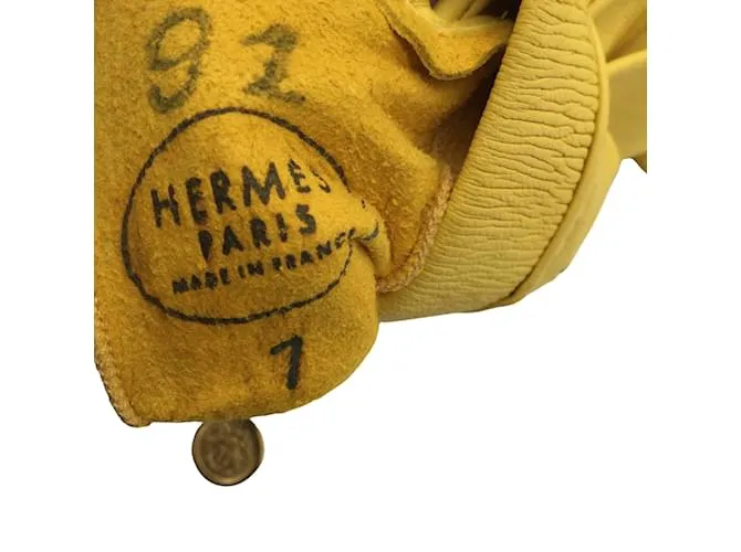 Guantes de cuero amarillo Hermès 