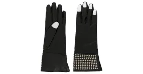 guantes de cuero negro Yohji Yamamoto 