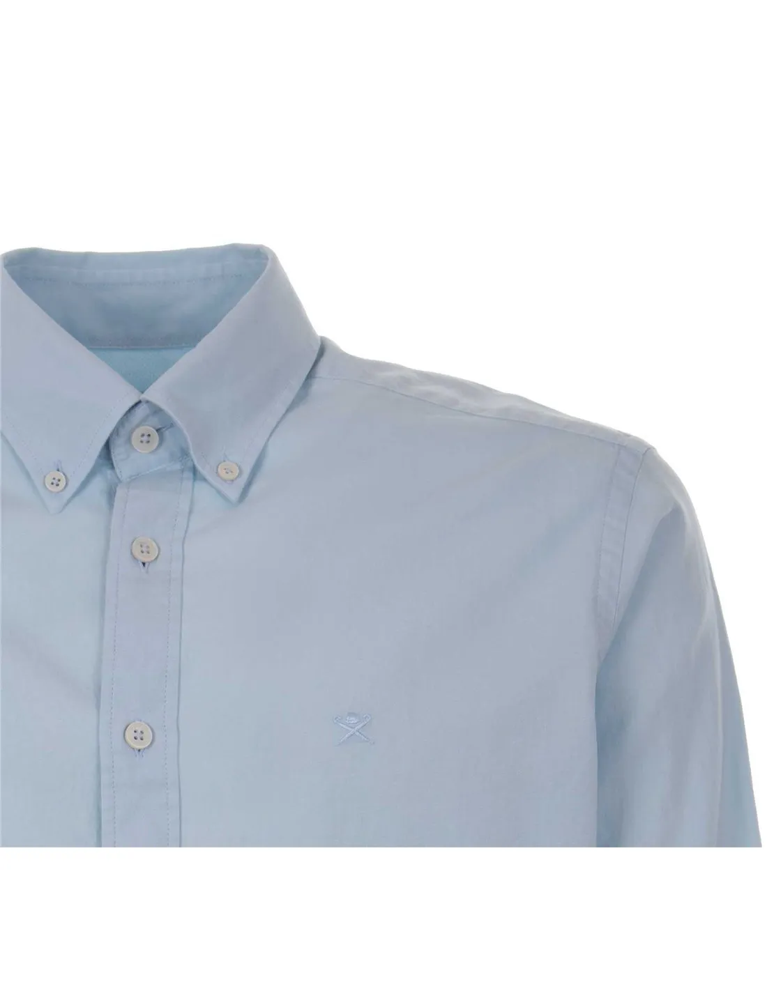 HACKETT - Camisa azul claro Garment Dyed Oxford HM30962 Hombre