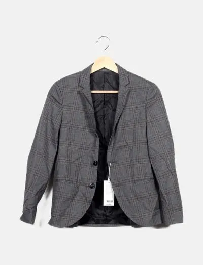 Jack & Jones Blazer cuadros gris