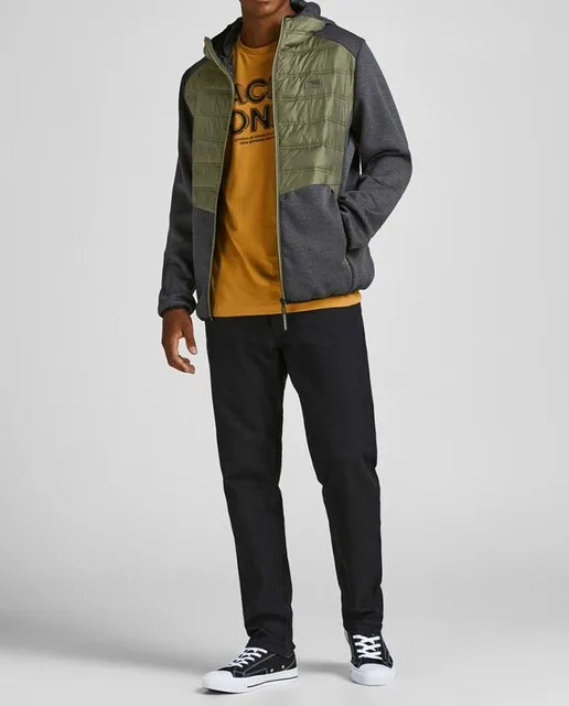 Jack & Jones Cazadora de hombre negra con capucha