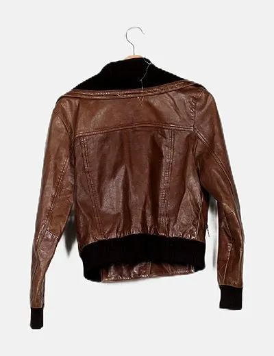 Jamie page Chaqueta biker pel marrón