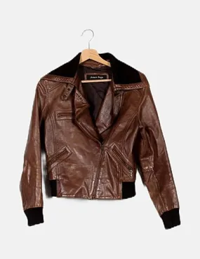 Jamie page Chaqueta biker pel marrón