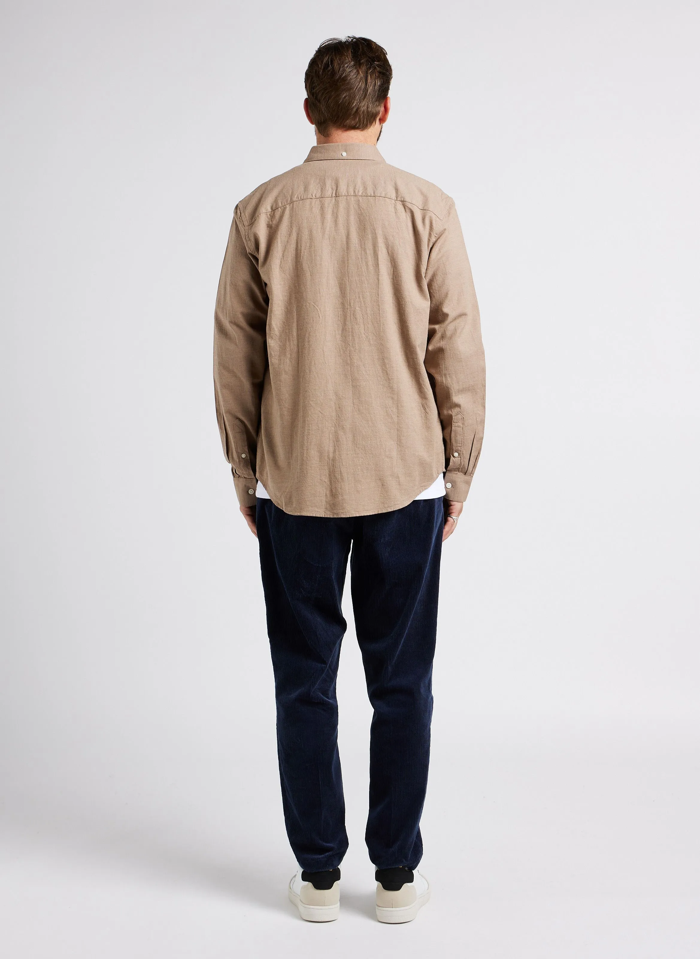 Jay 3.0 - Camisa de algodón orgánico regular fit en beige