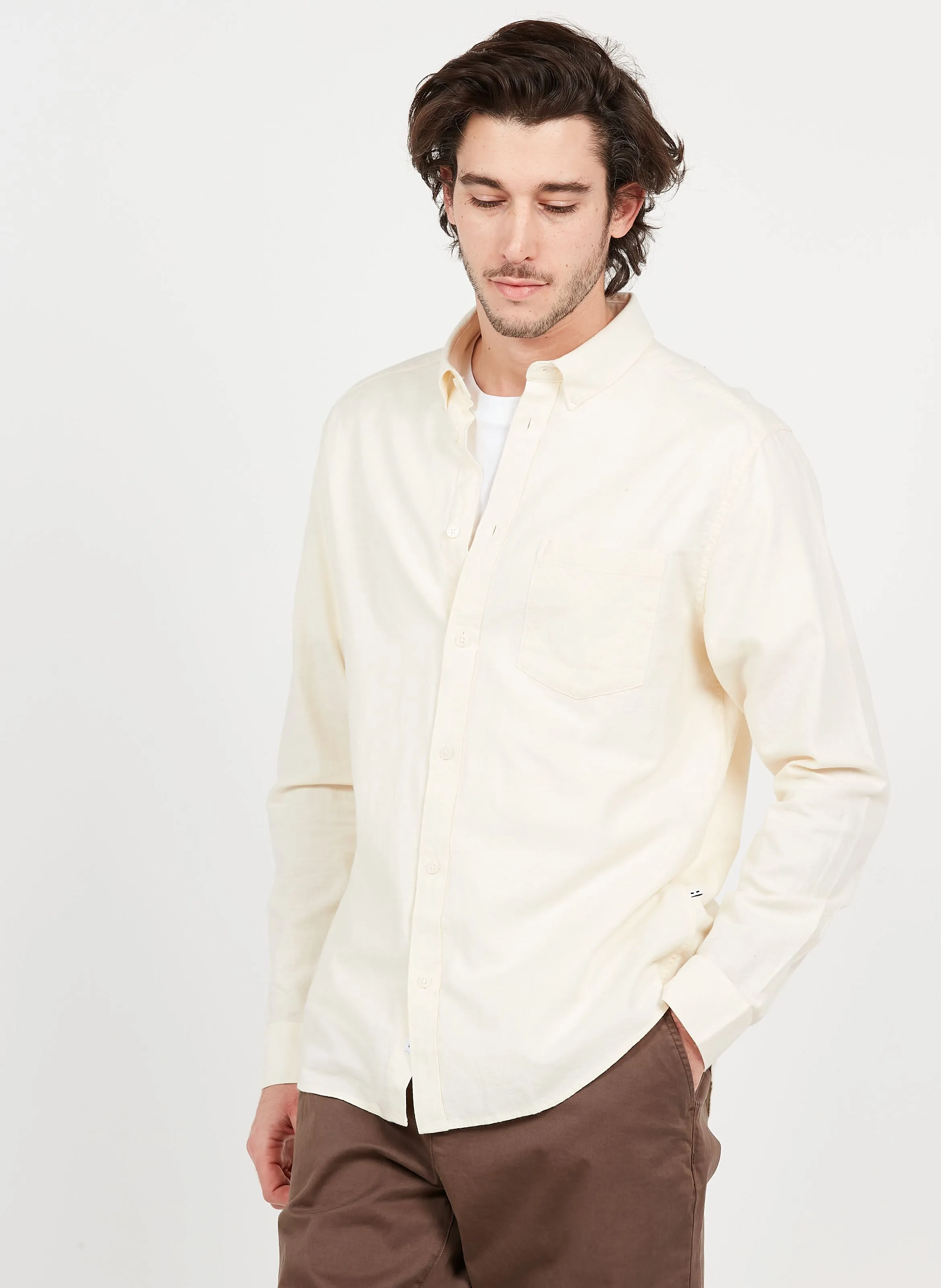 Jay 3.0 - Camisa de algodón orgánico regular fit en blanco