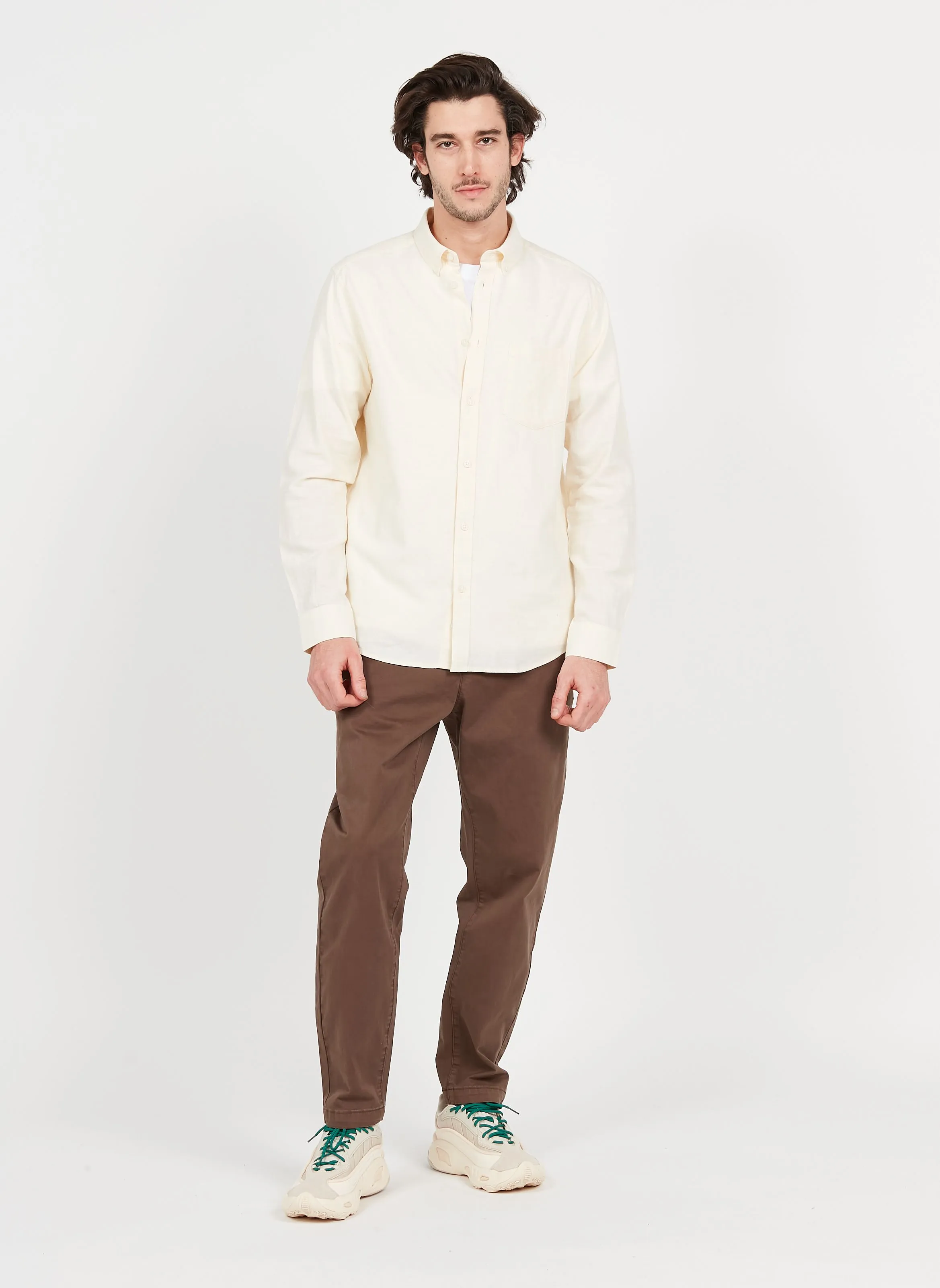 Jay 3.0 - Camisa de algodón orgánico regular fit en blanco