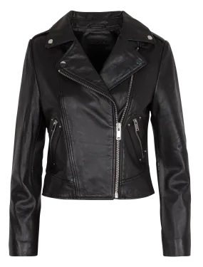 KOOKAI ROCK - Chaqueta de cuero corta en negro