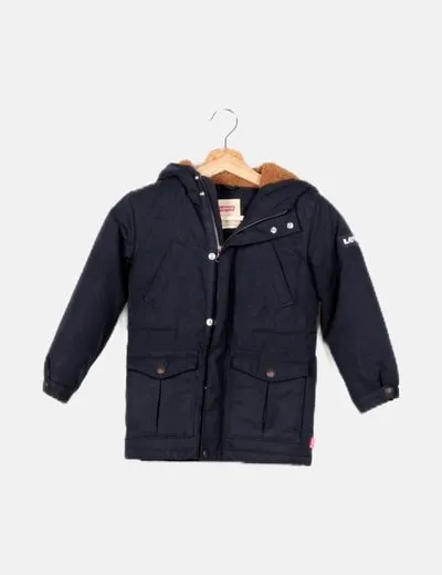 Levi's Parka azul marina con capucha