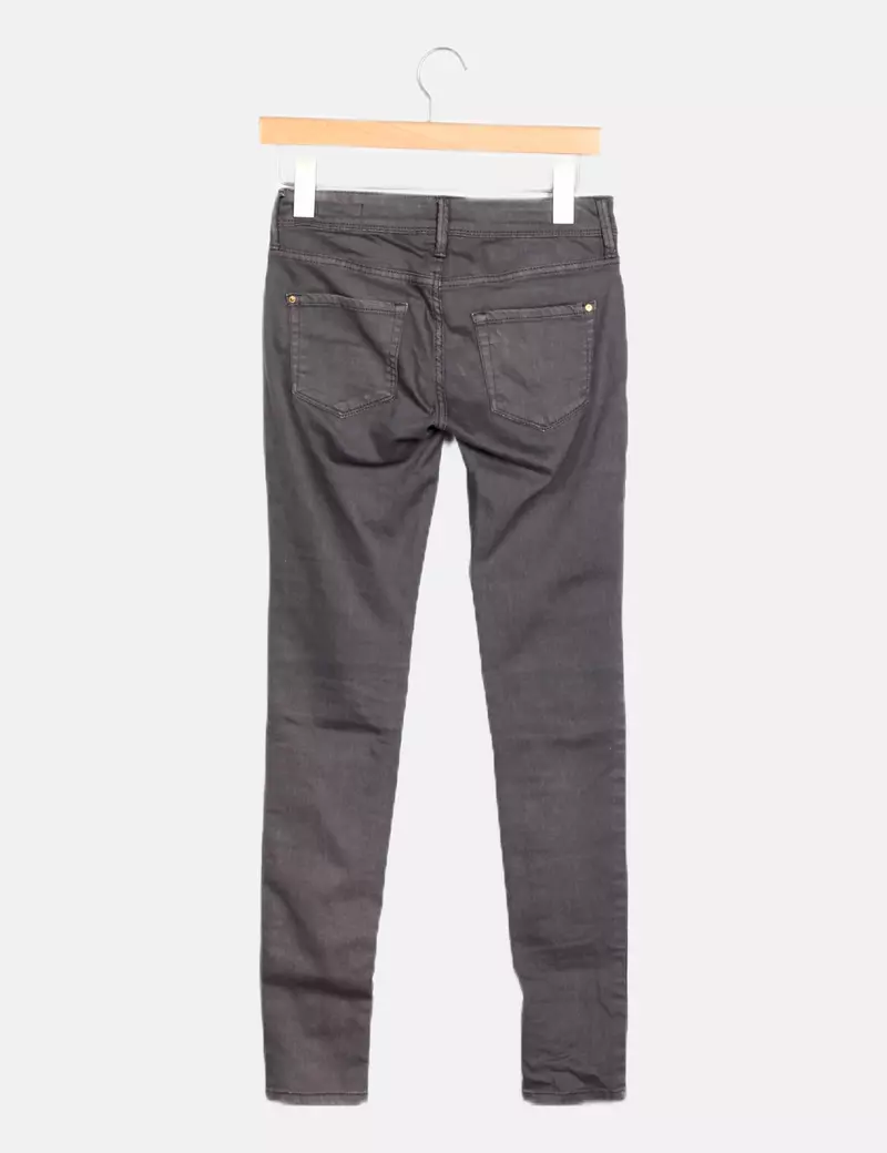 Mango Pantalón gris elástico