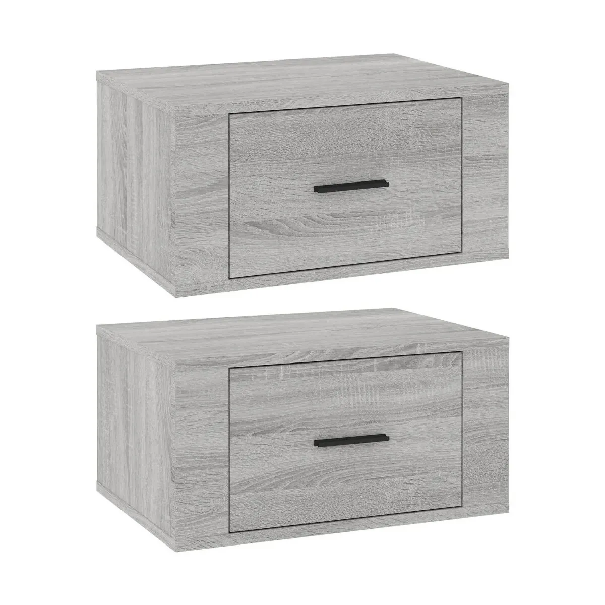 Mesitas de noche de pared 2 uds gris Sonoma 50x36x25 cm