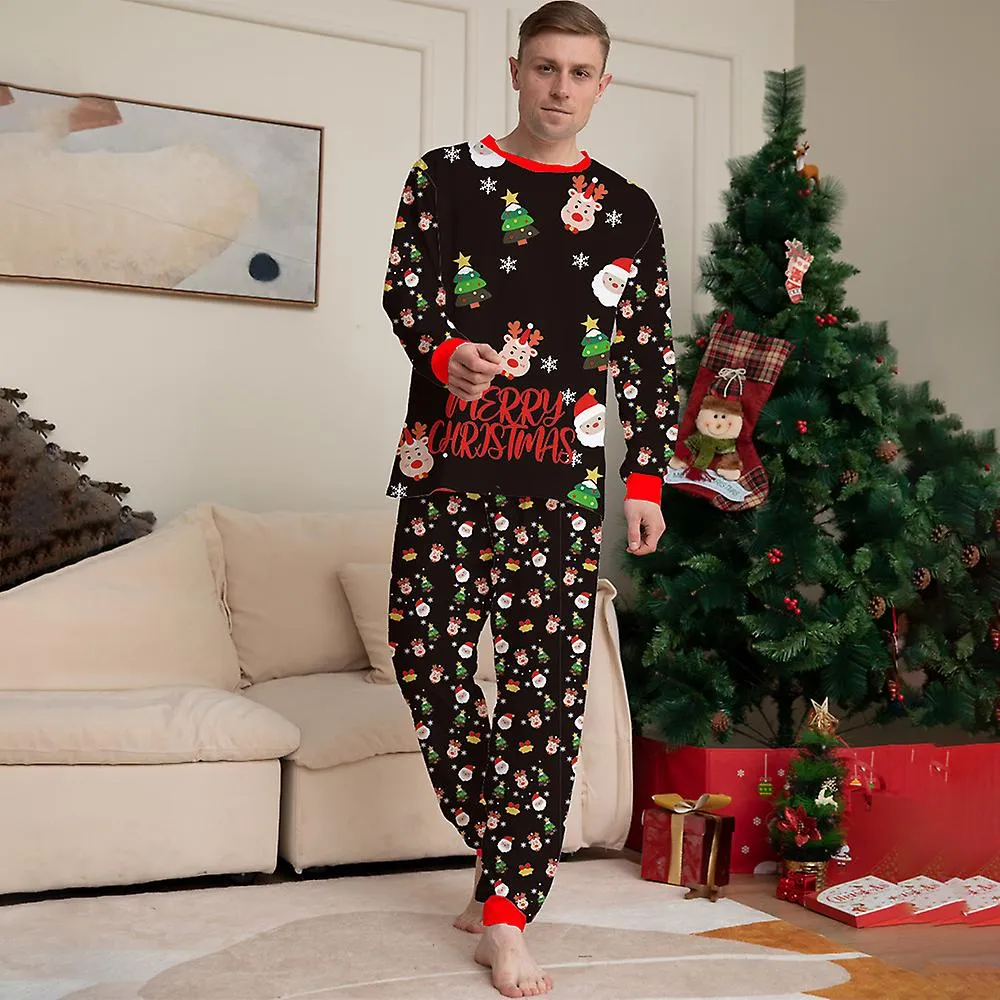 Navidad Familia Pijama A Juego Patrón De Navidad Estampado Niños Bebés Mamá Papá Pijama Pijamas Conjunto