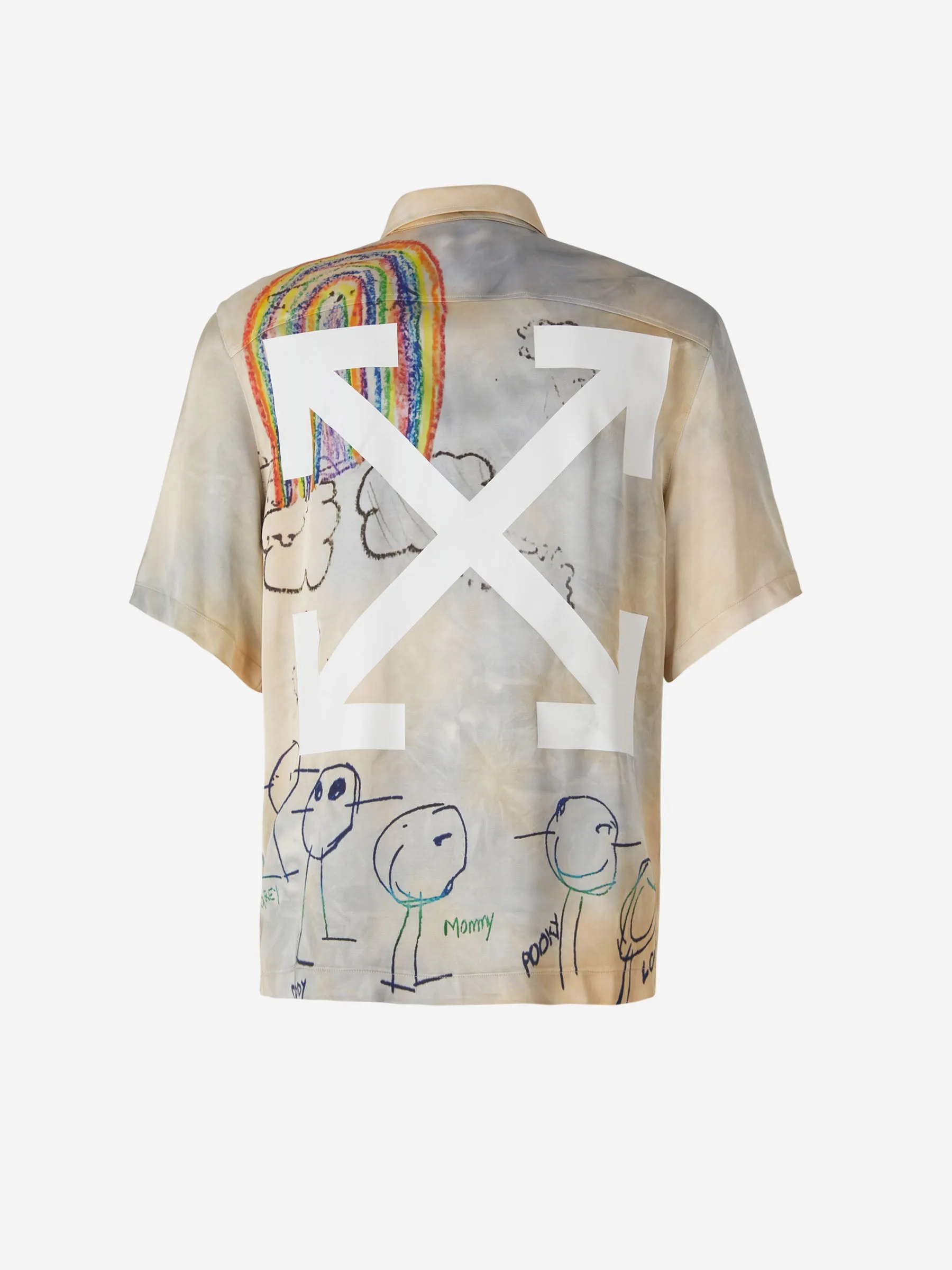 Off-White Camisa Raso Estampada