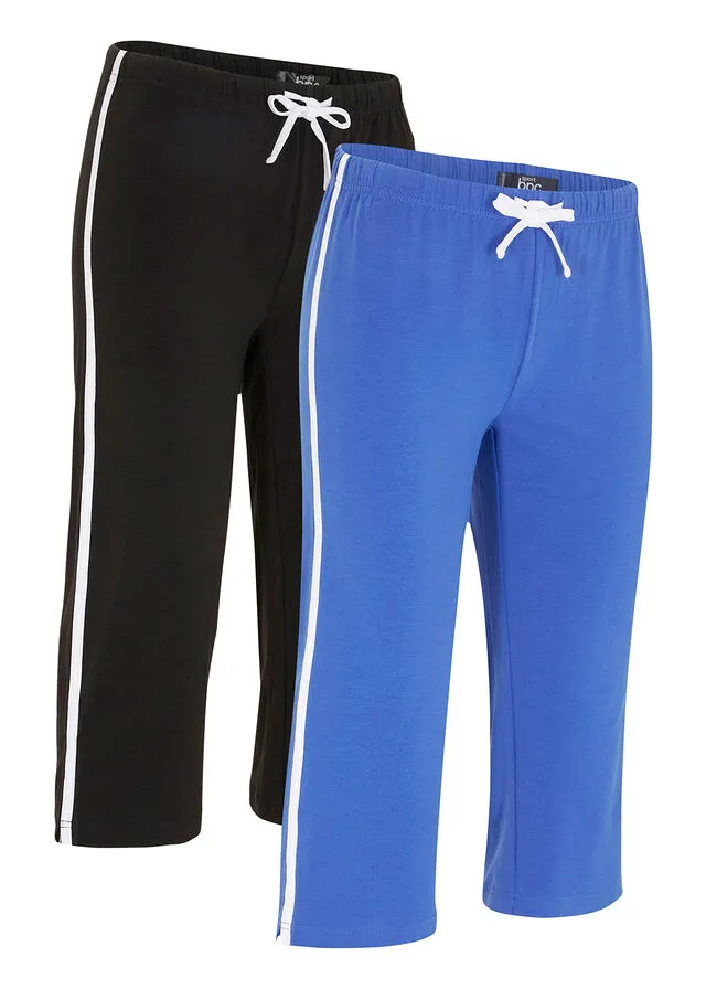 Pantalón capri deportivo, pitillo (2 unidades) Azul zafiro-negro