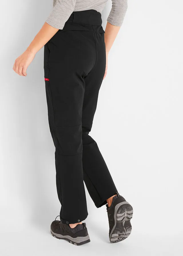 Pantalón elástico e impermeable de softshell con bolsillos Negro