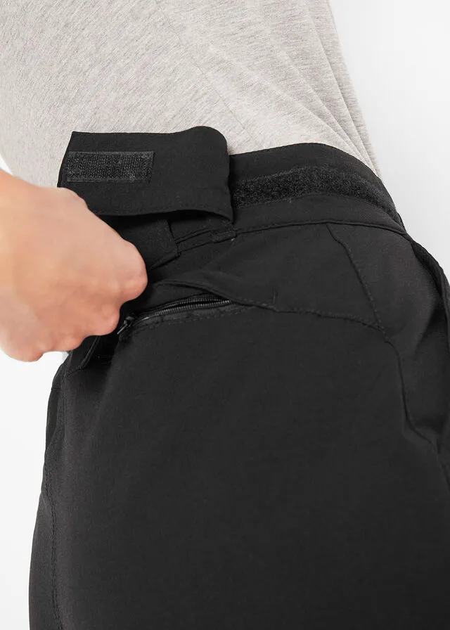 Pantalón elástico e impermeable de softshell con bolsillos Negro