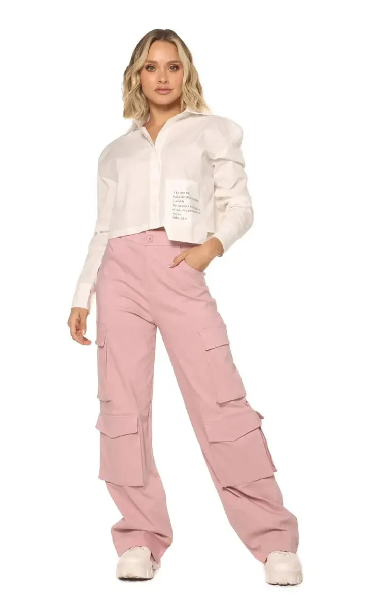 Pantalón Rosa Viejo Cargo - Navissi