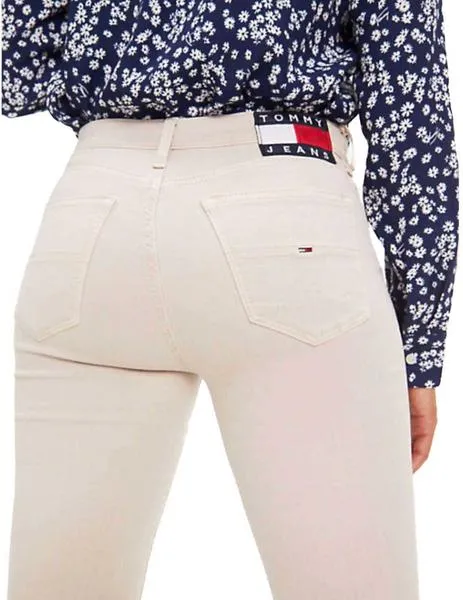 pantalón tommy jeans vaquero nora beige