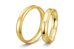 Par de argollas de matrimonio  BASIC - Oro 14k  4mm C