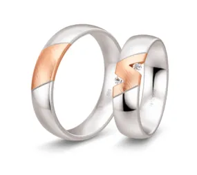 Par de argollas de matrimonio  INSPIRATIONS - Oro 14k combinado 5.5mm