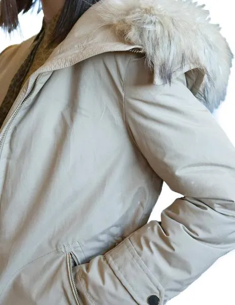 parka indi-cold acolchada con capucha beige