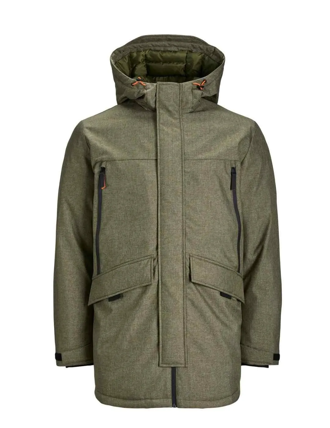 Parka Jack&Jones Oblack verde con aislante y capucha hombre