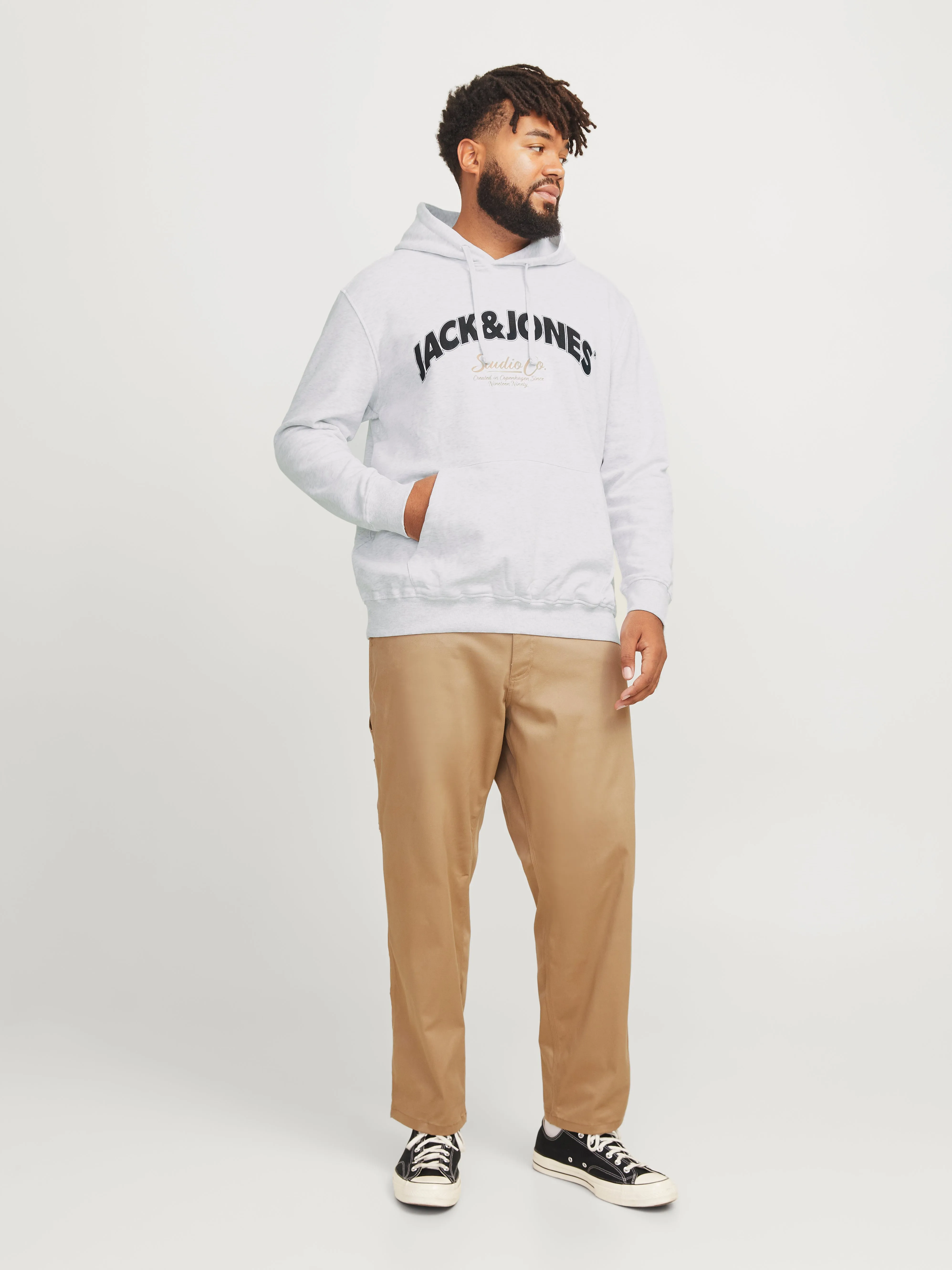 Plus Sudadera con capucha Logotipo | Gris claro | Jack & Jones®