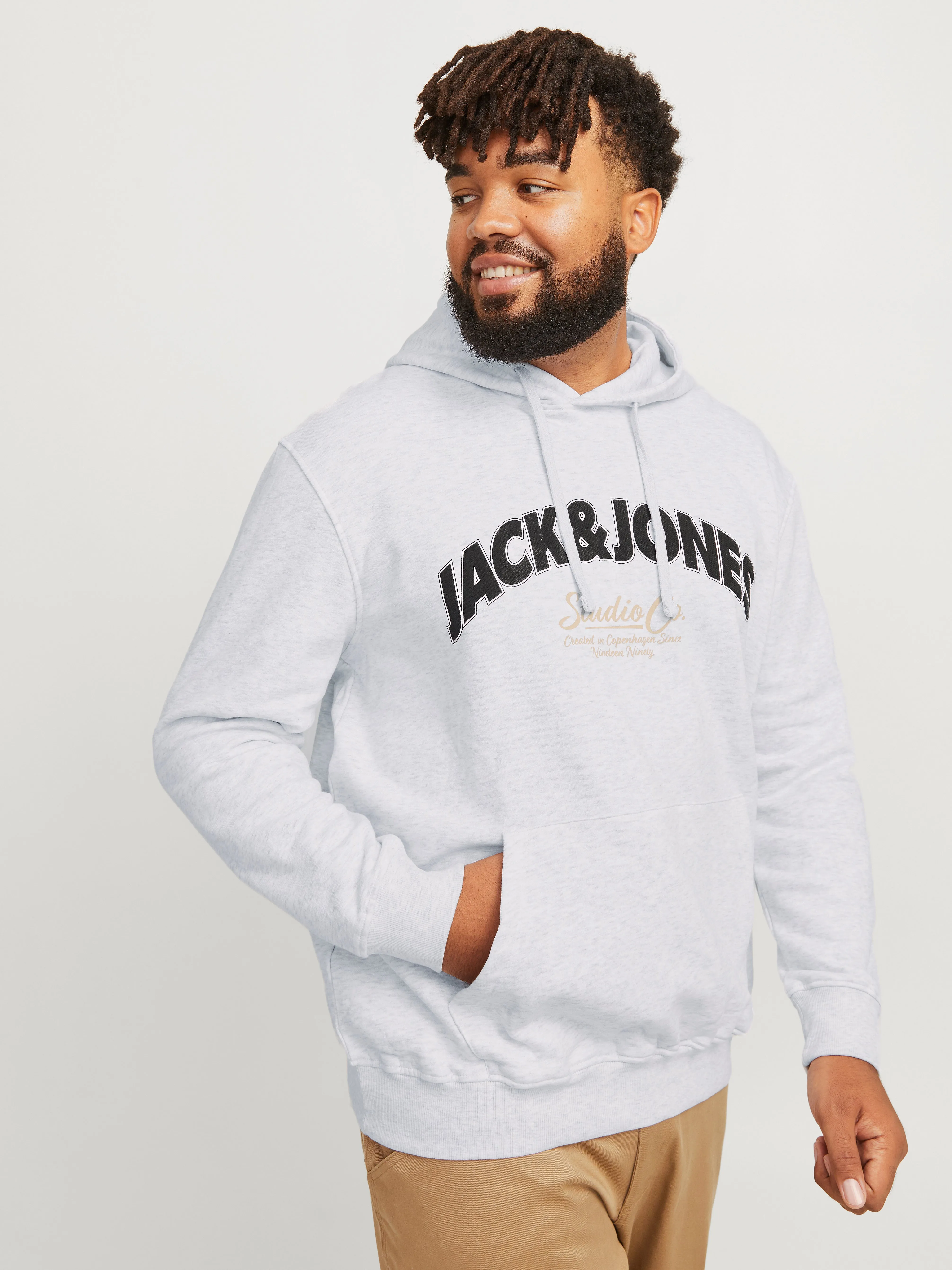 Plus Sudadera con capucha Logotipo | Gris claro | Jack & Jones®