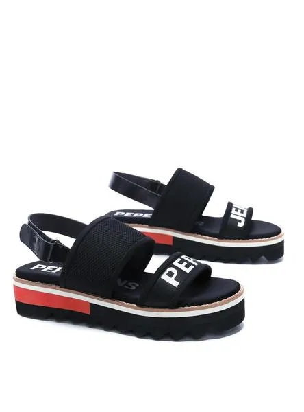 sandalias pepe jeans ella nari negro para mujer