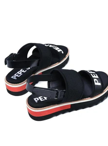 sandalias pepe jeans ella nari negro para mujer