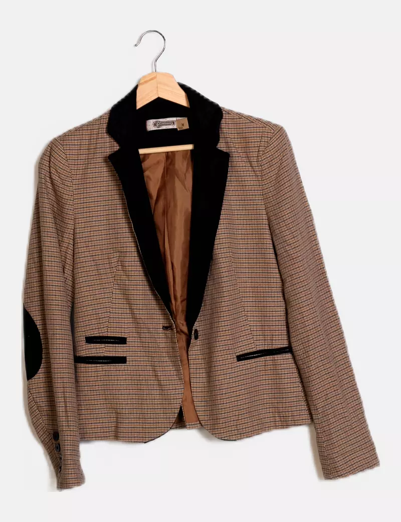 Stradivarius Blazer multicolor cuadros